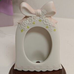 Vintage Lefton Christopher Collection Ceramic Wedding Bell Picture Frame